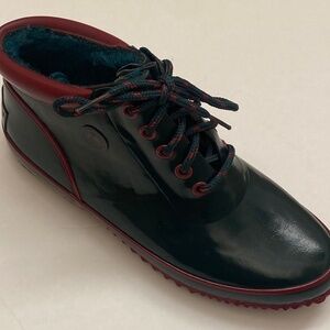 Thermolite Sporto Forest Green & Maroon Trim Ankle Rain Boots Women Size 7